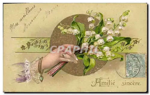 Cartes postales Fantaisie Main Fleurs Muguet