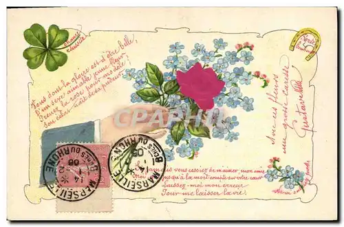 Cartes postales Fantaisie Main Fleurs