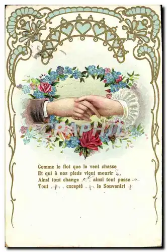 Cartes postales Fantaisie Main Fleurs