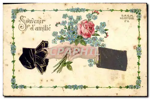 Cartes postales Fantaisie Main Fleurs