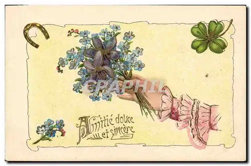 Cartes postales Fantaisie Main Fleurs