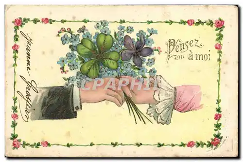 Cartes postales Fantaisie Main Fleurs