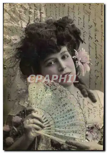 Cartes postales Fantaisie Femme Eventail