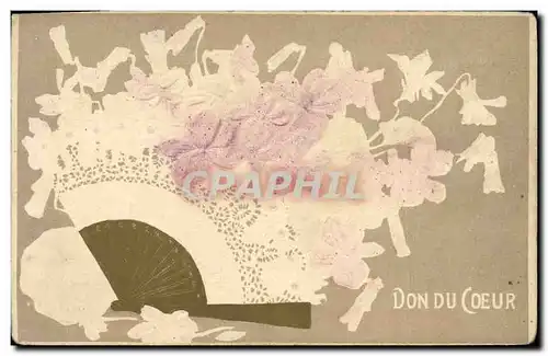 Cartes postales Fantaisie Fleurs Eventail