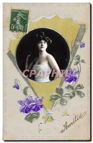 Cartes postales Fantaisie Femme Eventail