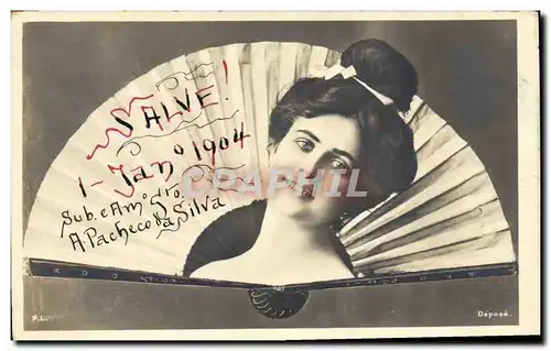 Cartes postales Fantaisie Femme Eventail