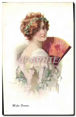 Cartes postales Fantaisie Femme Eventail