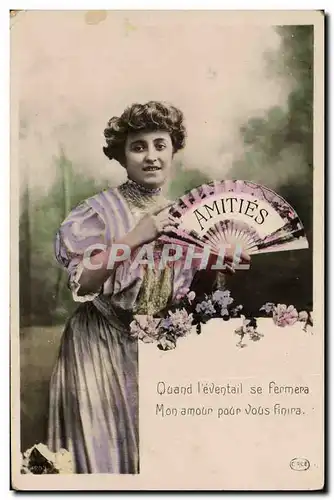 Cartes postales Fantaisie Femme Eventail