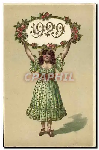 Cartes postales Fantaisie Fleurs Enfant Annee 1909