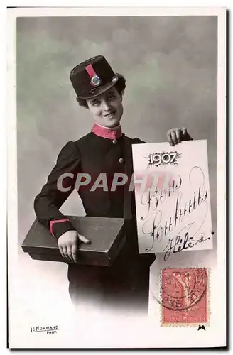 Ansichtskarte AK Fantaisie Facteur Postier Annee 1907