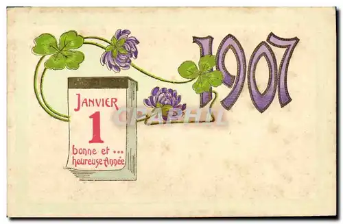 Cartes postales Fantaisie Fleurs Annee 1907 Trefles