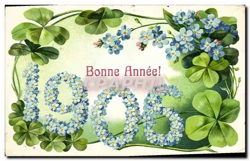 Cartes postales Fantaisie Fleurs Annee 1906 Trefles