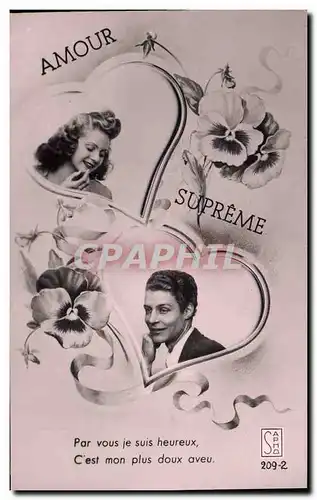 Cartes postales Fantaisie Fleurs Femme Coeur