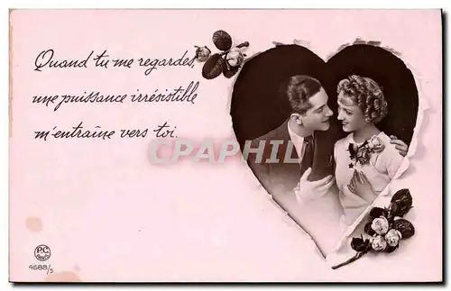 Cartes postales Fantaisie Fleurs Femme Coeur