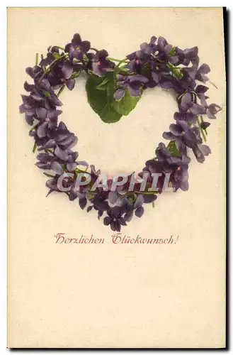 Cartes postales Fantaisie Fleurs Coeur