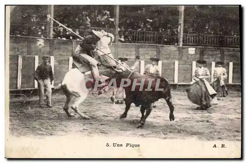 Ansichtskarte AK Corrida Course de taureaux Une pique