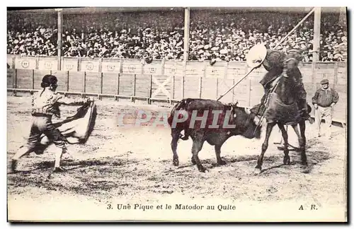 Ansichtskarte AK Corrida Course de taureaux Une pique et le matador au Quite