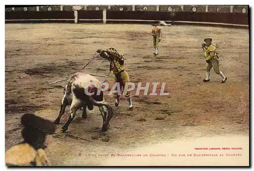 Ansichtskarte AK Corrida Course de taureaux Une paire de banderilles au cuarteo