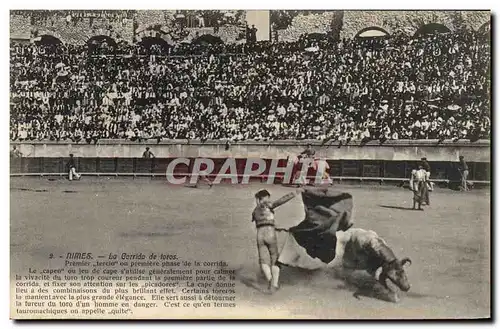 Cartes postales Corrida Course de taureaux Nimes Premiere phase