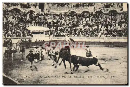 Cartes postales Corrida Course de taureaux Un picador