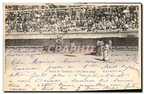 Cartes postales Corrida Course de taureaux Une bonne pique