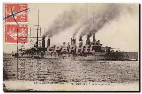 Ansichtskarte AK Bateau de Guerre Vergniaud Dreadnought