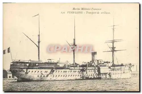 Cartes postales Bateau de Guerre Vinh Long Transport de 1ere classe