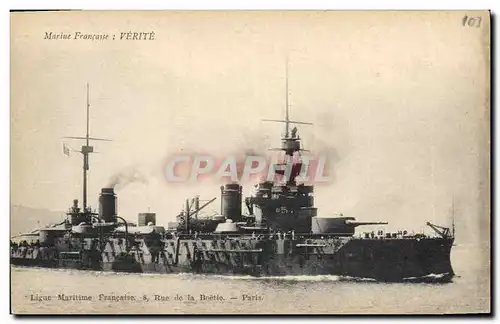 Cartes postales Bateau de Guerre Verite