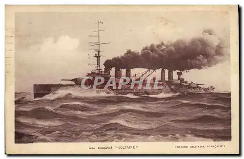 Cartes postales Bateau de Guerre Cuirasse Voltaire