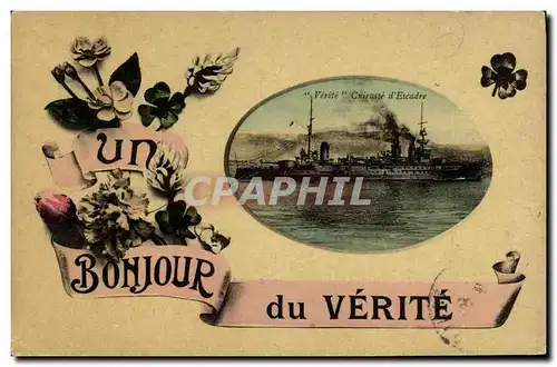 Cartes postales Bateau de Guerre Verite Cuirasse d&#39escadre