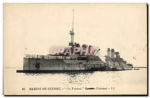 Ansichtskarte AK Bateau de Guerre Le Voltaire Croiseur Cuirasse