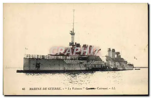 Cartes postales Bateau de Guerre Le Voltaire Croiseur Cuirasse