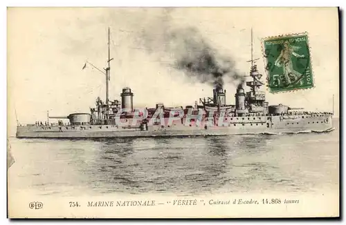 Cartes postales Bateau de Guerre Verite Cuirasse d&#39escadre