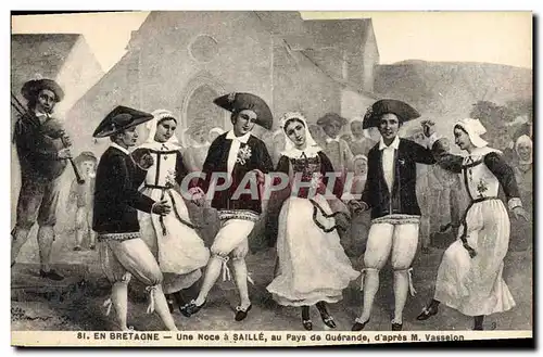 Cartes postales Folklore En Bretagne Une noce a Saille au pays de Guerande Vasselon
