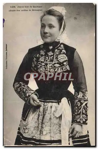 Cartes postales Folklore Jeune fille de Quimper