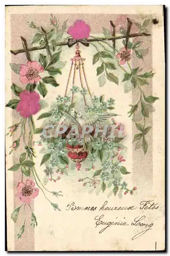 Cartes postales Fantaisie Fleurs Colombes