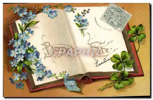 Cartes postales Fantaisie Fleurs Trefles