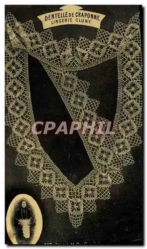 Cartes postales Folklore Dentelle Dentelliere de Craponne Lingerie Cluny