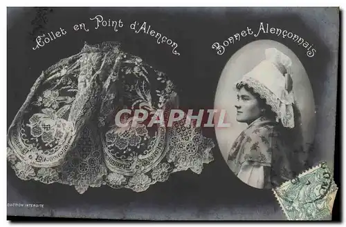 Ansichtskarte AK Folklore Dentelle Dentelliere Bonnet Alenconnais