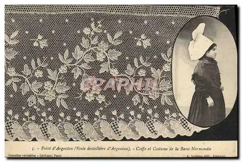 Cartes postales Folklore Dentelle Dentelliere Point d'Argentan Ecole dentelliere d'Argentan Normandie