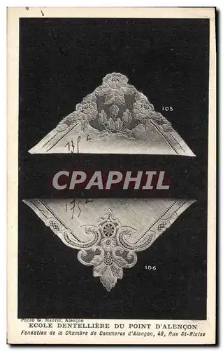 Cartes postales Folklore Dentelle Ecole Dentelliere du Point d'Alencon