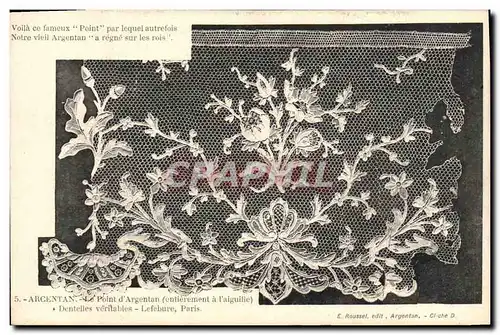 Cartes postales Folklore Dentelle Dentelliere Argentan Le Point d'Argentan entierement a l'aiguille