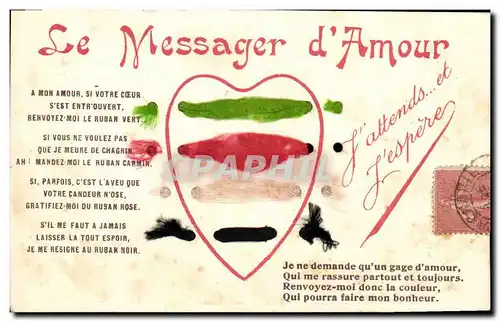 Cartes postales Fantaisie Fleurs Le Messager d&#39amour