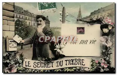 Cartes postales Fantaisie Le secret du timbre Semeuse