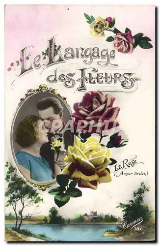 Ansichtskarte AK Fantaisie Langage des Fleurs