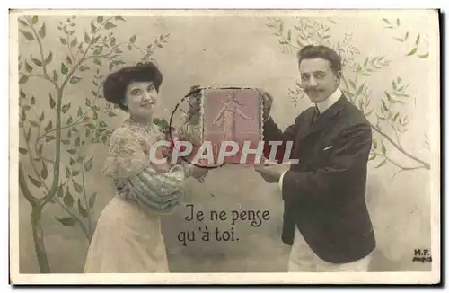 Cartes postales Fantaisie Timbre Semeuse Je ne pense qu&#39a toi