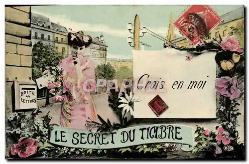 Cartes postales Fantaisie Le secret du timbre Semeuse