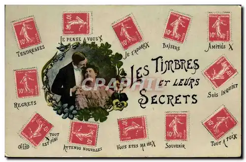 Ansichtskarte AK Fantaisie Les timbres et leurs secrets Semeuse