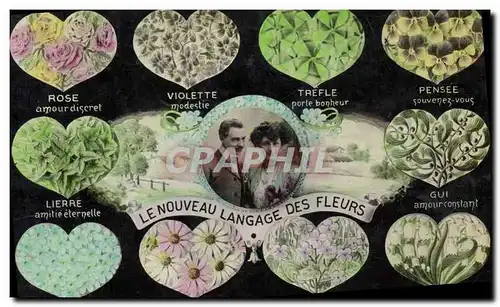 Cartes postales Fantaisie Le nouveau langage des Fleurs