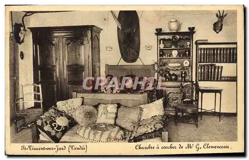 Cartes postales St Vincent sur Jard Chambre a coucher de Mr G Clemenceau